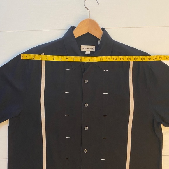 Pronto Uomo Mens Vintage 100% Silk Casual Button Down Shirt Size Large - Picture 9 of 10
